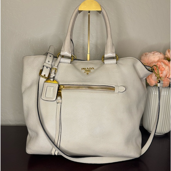 PRADA PEBBLED LARGE SHOULDER BAG/CROSSBODY - Picture 1 of 10